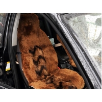 Накидка Овчина+Волк натуральный мех (класса А) Австралия коричневый